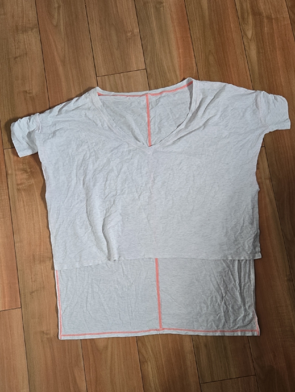 lululemon athletica White Short-Sleeve Layered Tee with Pink Trim